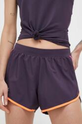 Under Armour rövidnadrág futáshoz Fly-By 2.0 szürke, sima, közepes derékmagasságú - lila L