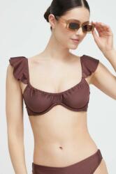Abercrombie & Fitch bikini felső barna, puha kosaras - barna S - answear - 13 990 Ft