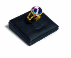 Maria King Világűr kék üveglencsés gyűrű, választható arany és ezüst színben (STM-400-gy-23)