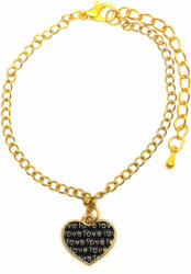 Maria King Feliratos szív karkötő (2) charmmal, arany vagy ezüst színben (STM-98/k)