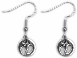 Maria King Baba lábnyom fülbevaló, választható arany vagy ezüst színű akasztóval (STM-276/f)