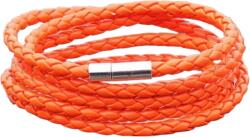 Maria King Retro rozsdabarna-narancsos fonott bőr karkötő, 20 cm (WEN1032)