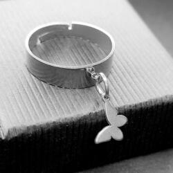 Maria King Pillangós charmos állítható méretű gyűrű, ezüst színű, választható szélességben (STM-280-gy)