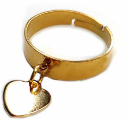 Maria King Letisztult Szív charmos állítható méretű gyűrű, arany színű, választható szélességben (STM-485-gy)