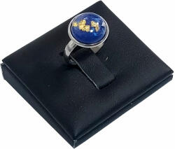 Maria King Kék-arany üveglencsés gyűrű, választható arany és ezüst színben (STM-400-gy-32)