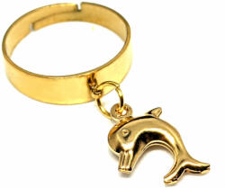 Maria King Delfines charmos állítható méretű gyűrű, arany színű, választható szélességben (STM-493-gy)