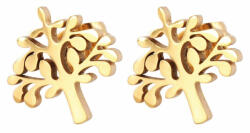 Akzent márkájú acél Élet Fája fülbevaló, arany színű (1 cm) (ZE-WM-5050203-003)