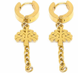 Maria King Arany színű nemesacél Élet fája fülbevaló lánccal (STM-755-f)