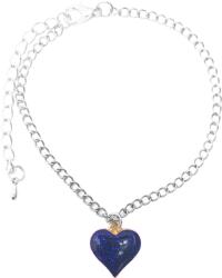 Maria King Kék csillogó szíves ezüst színű karkötő (STM-291-k-e)