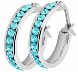 Akzent márkájú acél karika fülbevaló kék kristályokkal (ZE-WM-5130031-017)