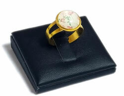 Maria King Színes virágos üveglencsés gyűrű, választható arany és ezüst színben (STM-400-gy-11)