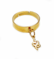 Maria King Kígyós charmos állítható méretű gyűrű, arany színű, választható szélességben (STM-405-gy)