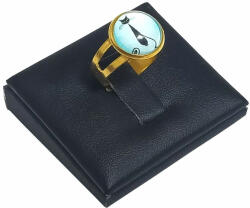 Maria King Fekete cicás üveglencsés gyűrű, választható arany és ezüst színben (STM-400-gy-3)