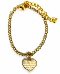 Maria King Feliratos szív karkötő charmmal, arany vagy ezüst színben (STM-62/k)