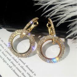 Maria King Szuperdivatos kristály dupla karika fülbevaló, arany színű (WEN826)