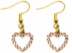 Maria King Pink Kristályos szív fülbevaló (STM-317-f)