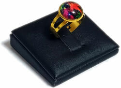 Maria King Világűr piros üveglencsés gyűrű, választható arany és ezüst színben (STM-400-gy-22)