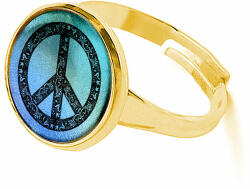 Maria King Békejeles gyűrű, arany színben (állítható méret) (stm-uv-el-gy-12-a)