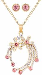 Maria King From Maria King rózsaszín köves nyaklánc és fülbevaló szett (WEN2402)