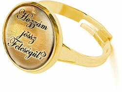Maria King Eljegyzési gyűrű, „Hozzám jössz feleségül? felirattal, arany színben (állítható méret) (stm-uv-el-gy-03-a)