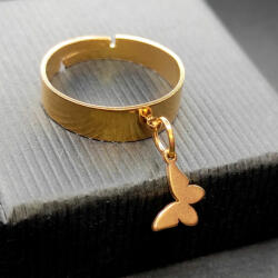 Maria King Pillangós charmos állítható méretű gyűrű, arany színű, választható szélességben (STM-281-gy)