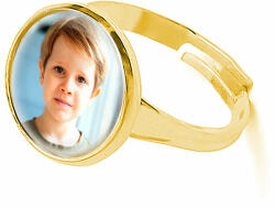 Maria King Saját egyedi fényképes gyűrű, arany színben (állítható méret) (stm-uv-el-gy-17-a)