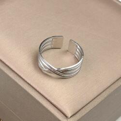 Maria King Ezüst színű Nemesacél divat gyűrű, állítható méret (WEN2721)