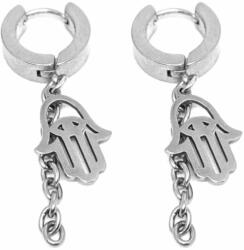 Maria King Ezüst színű nemesacél Fatima keze fülbevaló lánccal (STM-753-f)