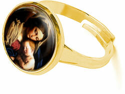 Maria King Szűz Mária gyűrű, arany színben (állítható méret) (stm-uv-el-gy-14-a)