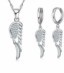 AZIZ Angyalszárny motívumos nyaklánc és fülbevaló szett (WEN1622)