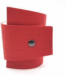 Maria King Divat dizájnbőr karkötő, állítható, piros (WEN1016)