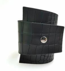 Maria King Divat dizájnbőr karkötő, állítható, fekete (WEN1194)