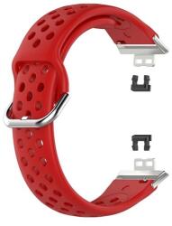 gigapack Huawei Watch Fit pótszíj (egyedi méret, szilikon, lyukacsos, légáteresztő) piros (GP-104806)