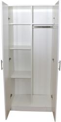 Nefmob design Nefmob Ampio Ruhásszekrény, 2 ajtós, 4 polcos, méretei 190x80x50 cm, fehér