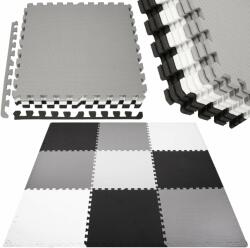 SPRINGOS habszivacs puzzle szőnyeg 179x179cm (9db) - fekete-szürke (FM0026)