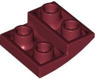 LEGO® 32803c59 - LEGO sötétpiros lejtő 2 x 2 méretű, íves, inverz (32803c59)