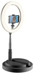 Cellularline Селфи ринг Cellularline - Compact, LED, Bluetooth, черен (SELFIERINGFOLDK)