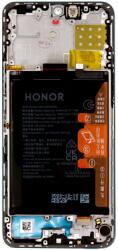 Huawei Honor X8a, Honor 90 Lite Előlap Keret+LCD Kijelző+Érintőpanel, Kék, Cyan (0235AEUJ) Service Pack