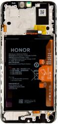 Huawei Honor X7a Előlap Keret+LCD Kijelző+Érintőpanel, Fekete (0235AENA) Service Pack