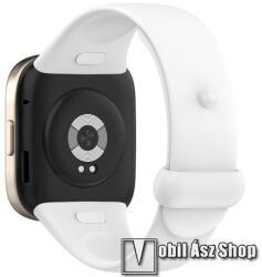  Okosóra szíj - szilikon - FEHÉR - 106mm + 115mm hosszú - Xiaomi Mi Watch Lite 3 / Redmi Watch 3 / Redmi Band 3
