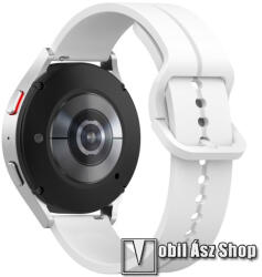  Okosóra szíj - szilikon - FEHÉR - 128mm+93mm hosszú, 20mm széles - SAMSUNG Watch4 40mm / 42mm / 44mm / 46mm / Watch5 40mm / 44mm/ Pro / Active2 40mm / 44mm / Amazfit GTS 4 / HUAWEI Watch GT 3 42mm / V