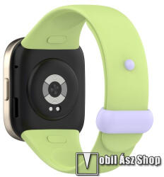 Okosóra szíj - szilikon - LIME / LILA - 106mm + 115mm hosszú - Xiaomi Mi Watch Lite 3 / Redmi Watch 3 / Redmi Band 3