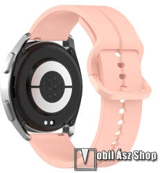 Okosóra szíj - szilikon - RÓZSASZÍN - 128mm+93mm hosszú, 22mm széles - HUAWEI Watch GT 3 46mm / GT 3 Pro 46mm / Watch 3 46mm / Watch 3 Pro 48mm / SAMSUNG Watch3 45mm / Xiaomi Watch S2 / Amazfit GTR 4