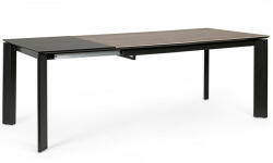 OMINA design bővíthető kerámia étkezőasztal - 140-200/160-220cm - szürke/fekete (BIZ-0731244)