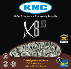KMC Lánc KMC X8 8 speed MTB 1/2 x 3/32 116L