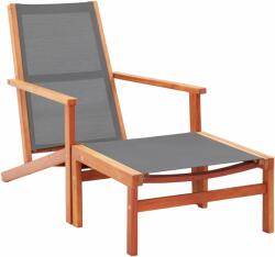 vidaXL tömör eukaliptuszfa és textilén kerti szék lábtartóval (48696)
