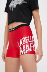 Labellamafia edzős rövidnadrág Hardcore Ladies piros, nyomott mintás, magas derekú - piros M