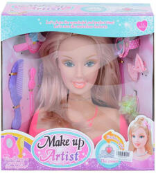 Magic Toys Fésülhető babafej szőke hajjal, fésűvel és kiegészítőkkel (MKM612337)