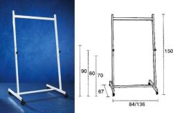 Smit Visual Supplies Stand metalic 140 cm latime, 150 cm inaltime, pe rotile, 3 pozitii fixe, SMIT (14013115) - vexio