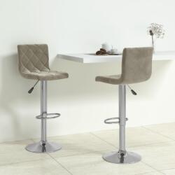 vidaXL Scaune de bar, 2 buc. , gri deschis, catifea (333687)